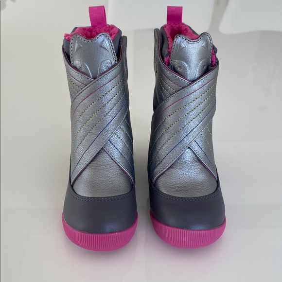 NEW Livie & Luca Fox Silver/Pink Rainbow Fleece Leather Boots girls toddler 8 - Picture 3 of 14